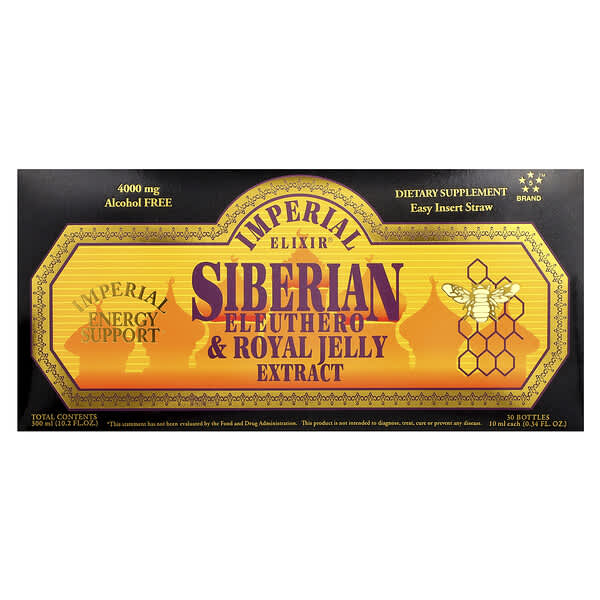 Siberian Eleuthero & Royal Jelly Extract, Alcohol Free, 30 Bottles, 0.34 fl oz (10 ml) Each