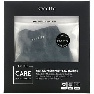 Kosette, Care Protection Reusable Nano Filter Mask, Medium, 1 Mask