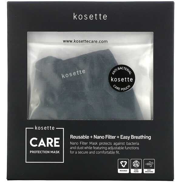 Kosette, Многоразовая защитная маска для лица с нанофильтром, средняя, 1 маска