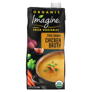 Imagine Soups, Organic Free Range Chicken Broth, 32 fl oz (946 ml)