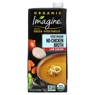 Imagine Soups, Ekologiczny rosół wegetariański bez kurczaka, niska zawartość sodu, 946 ml