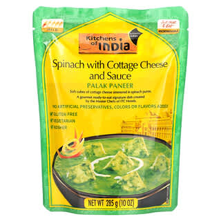 Kitchens of India, Palak Paneer, 코티지 치즈와 소스를 포함한 시금치, 10 oz (285 g)