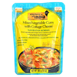 Kitchens of India, Navratan Korma, Mélange de légumes au curry et fromage cottage, Doux, 285 g