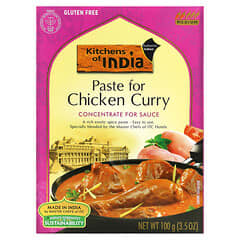 Kitchens of India, Pasta para Curry de Frango, Concentrado para Molho, Médio, 100 g (3,5 oz)