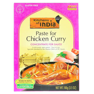 Kitchens of India, Paste For Chicken Curry, Concentrate For Sauce, Medium, 3.5 oz (100 g)