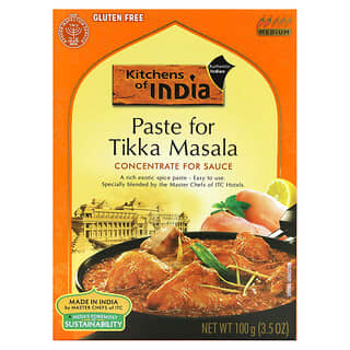 Kitchens of India, Pasta para tikka masala, concentrado para salsa, mediana, 100 g (3,5 oz)