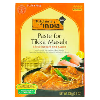 Kitchens of India, Pasta para tikka masala, concentrado para salsa, mediana, 100 g (3,5 oz)