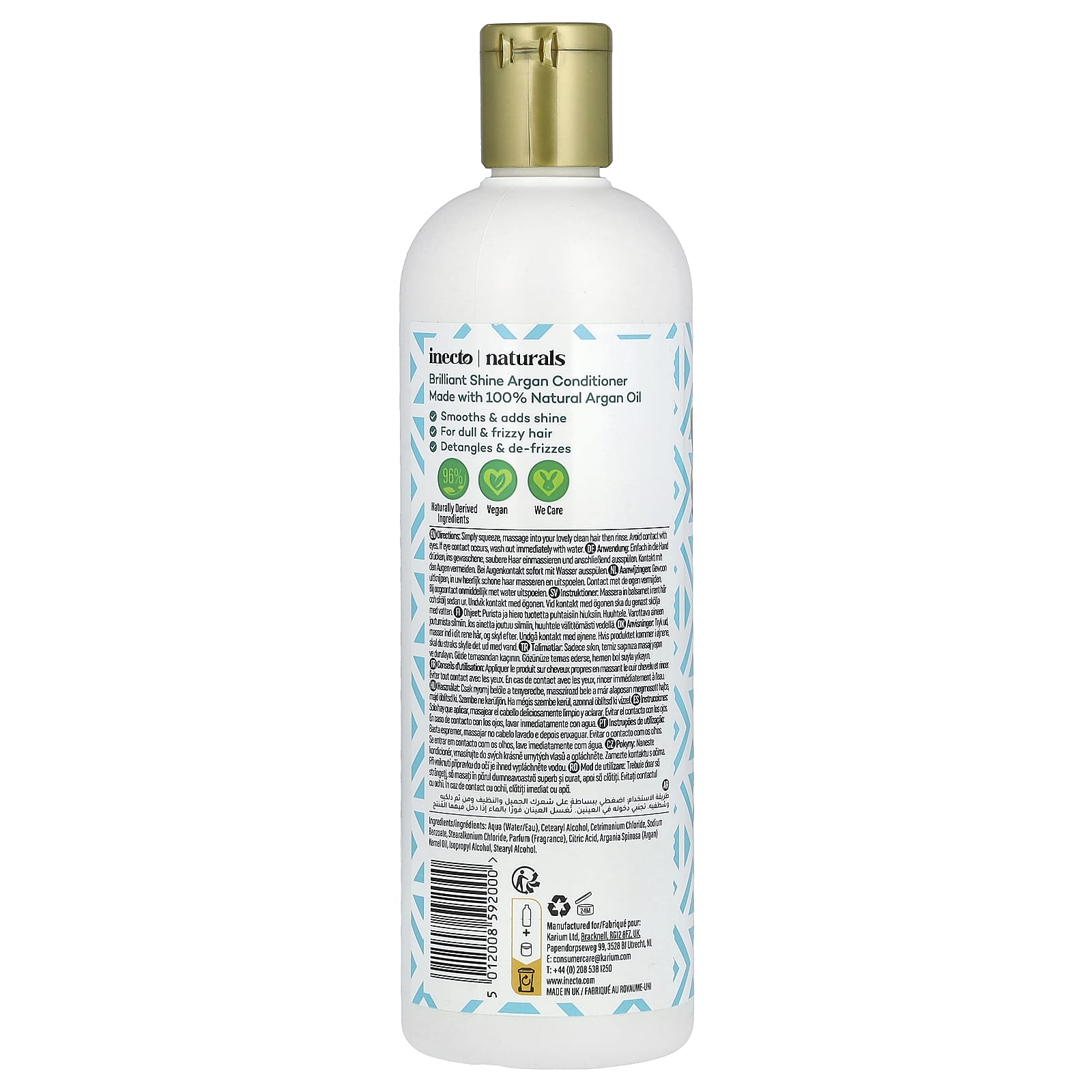 Inecto, Argan Conditioner, Brilliant Shine, Dull, Frizzy Hair , 16.9 fl ...