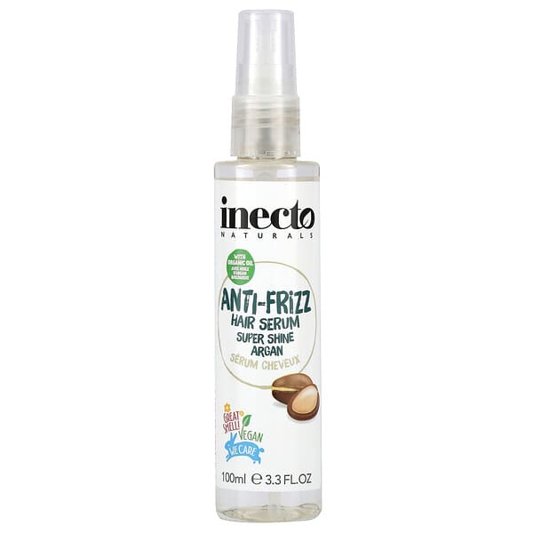 Inecto‏, Anti-Frizz Hair Serum, Super Shine Argan, 3.3 fl oz (100 ml)