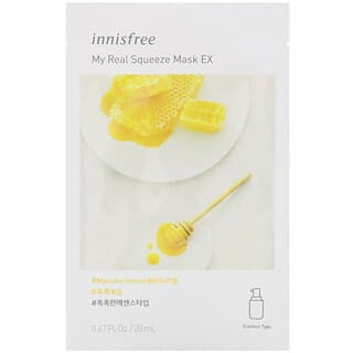 Innisfree, My Real Squeeze Beauty Mask EX, Miel de Manuka, 1 feuille, 20 ml