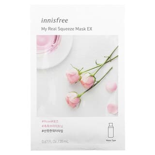 Innisfree, My Real Squeeze Beauty Mask EX, Rose, 1 Sheet, 0.67 fl oz (20 ml)