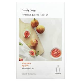 Innisfree, My Real Squeeze Beauty Mask EX, тканевая маска с инжиром, 1 шт., 20 мл (0,67 жидк. унции)