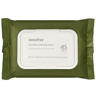 Innisfree, Toallitas de papel para limpieza Olive Real, 30 unidades