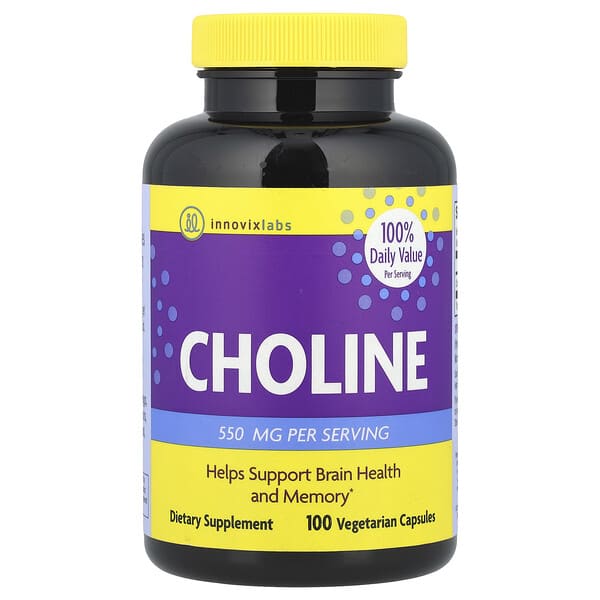Choline, 100 Vegetarian Capsules (275 mg per Capsule)