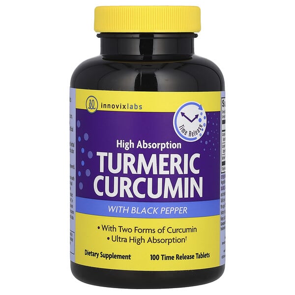 InnovixLabs, Turmeric Curcumin, High Absorption , 100 Time Release Tablets