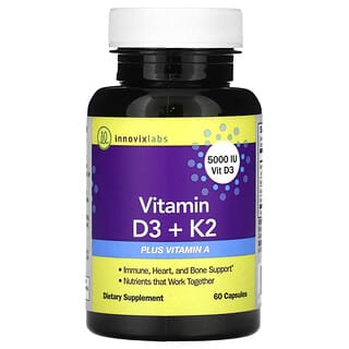 InnovixLabs, Vitamin D3 + K2 , 60 Capsules