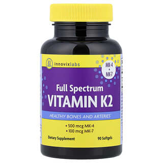 InnovixLabs, Full Spectrum Vitamin K2, Vollspektrum-Vitamin-K2, 90 Weichkapseln