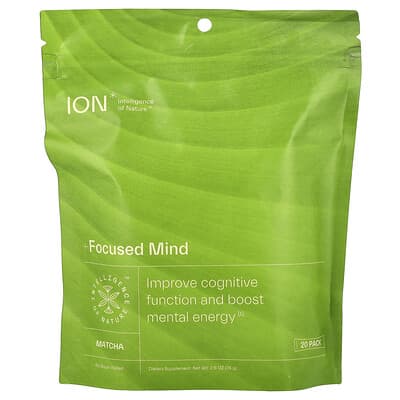 ION Intelligence of Nature, Mindfulness, Matcha Flavor, 20 Packets, 0.13 oz (3.8 g) Each