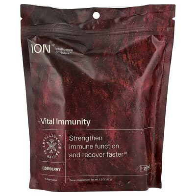 ION Intelligence of Nature, Vital Immunity, Elderberry, 20 Pack, 3.2 oz (92 g)
