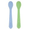 Silicone First Spoon, Blue/Green, 2-Pack