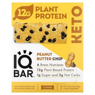 IQBAR, Peanut Butter Chip, 12 Bars, 1.6 oz (45 g) Each