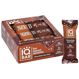 IQBAR, Plant Protein Bar, Choklad Havssalt, 12 barer, 1.6 oz (45 g) vardera