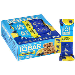 IQBAR, Kasviproteiinipatukka, sitruuna-mustikka, 12 patukkaa, 45 g/kpl