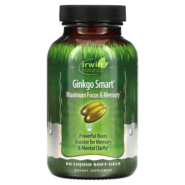Irwin Naturals, Ginkgo Smart, Maximum Focus & Memory, 60 Liquid Soft-Gels