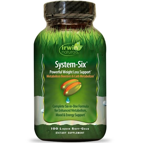 Irwin Naturals, System-Six, Powerful Weight Loss Support, 100 Liquid Soft-Gels (Discontinued Item) 