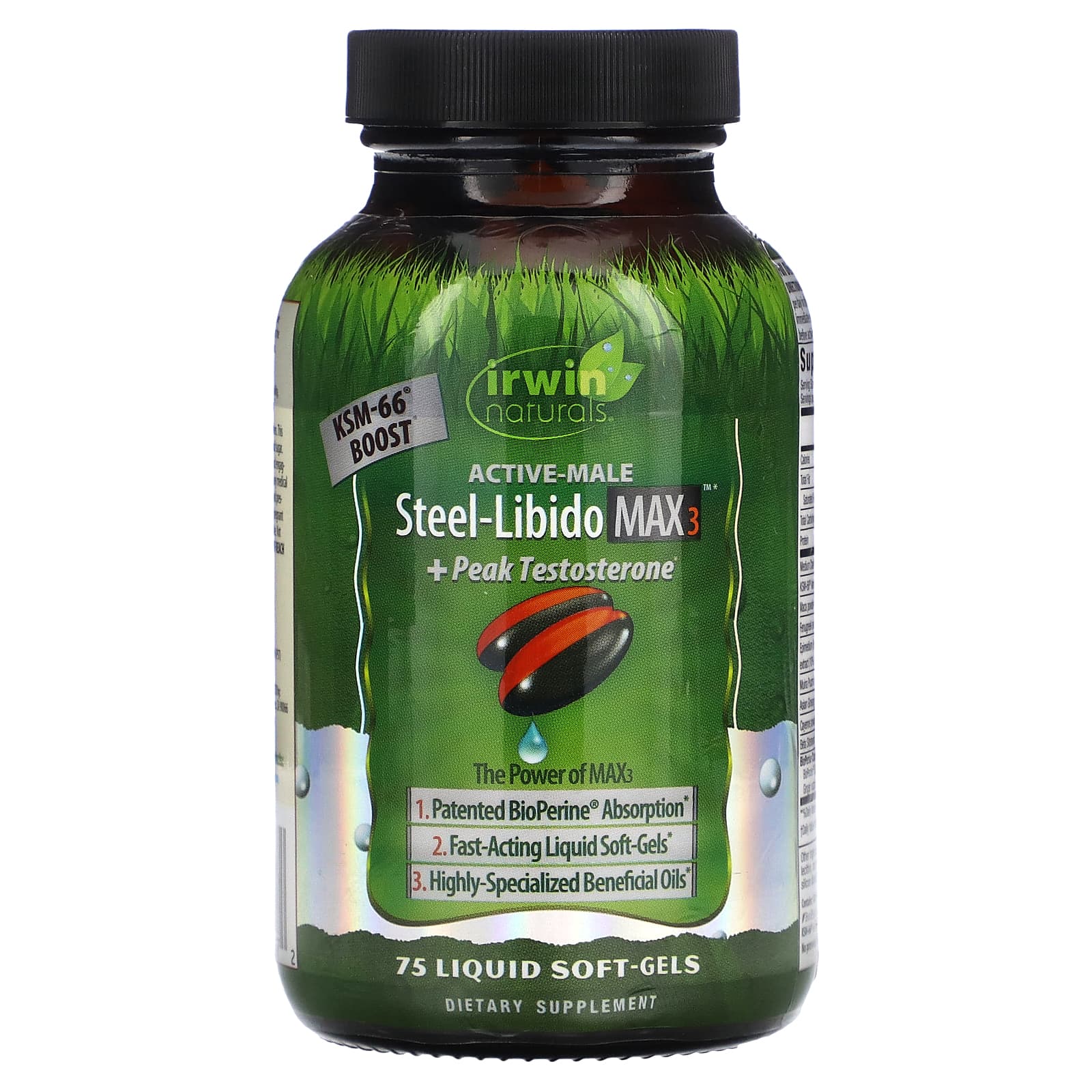 Irwin Naturals Active Meal Steel Libido Max 3 Peak Testosterone 75 4701