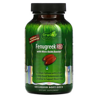 Irwin Naturals, Fenugreek RED（フェヌグリークRED）With Nitric Oxide Booster、液体ソフトジェル60粒