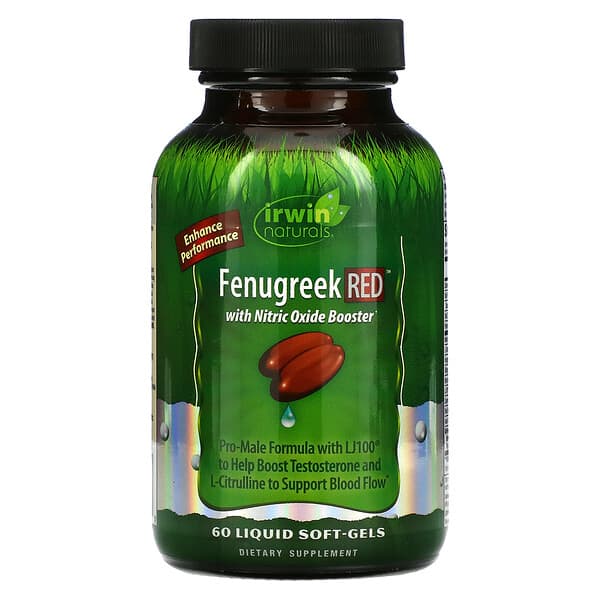 Irwin Naturals, Fenugreek RED With Nitric Oxide Booster, 60 Liquid Softgels