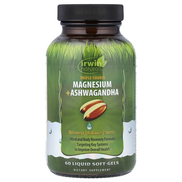 Triple Source Magnesium + Ashwagandha, 60 Liquid Soft-Gels