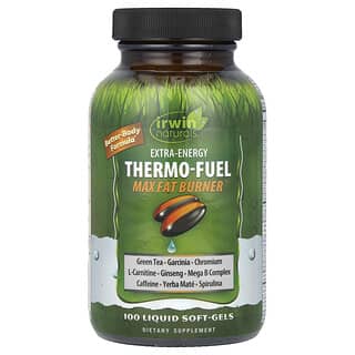 Irwin Naturals‏, תוסף תזונה לשריפת שומנים מבית Extra-Energy Thermo-Fuel, ‏100 כמוסות רכות