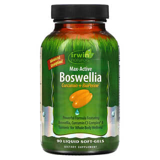 Irwin Naturals, Suplemento de máxima potencia con Boswellia, curcumina y BioPerine, 90 cápsulas blandas con contenido líquido