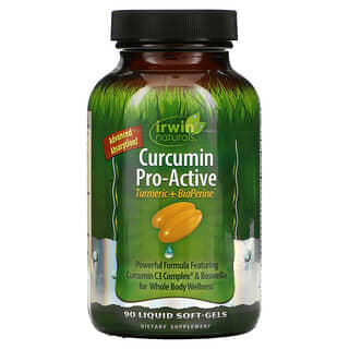 Irwin Naturals, Curcumin Pro-Active, Turmeric + BioPerine, 90 Liquid Soft-Gels