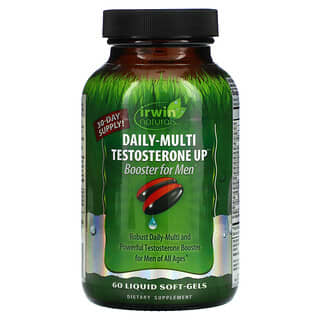 Irwin Naturals, Daily-Multi Testosterone Up Booster для мужчин, 60 желатиновых капсул
