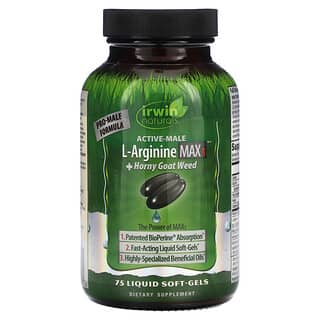 Irwin Naturals, Active-Male, L-Arginina Max3 + hierba de cabra en celo`` 75 cápsulas blandas líquidas