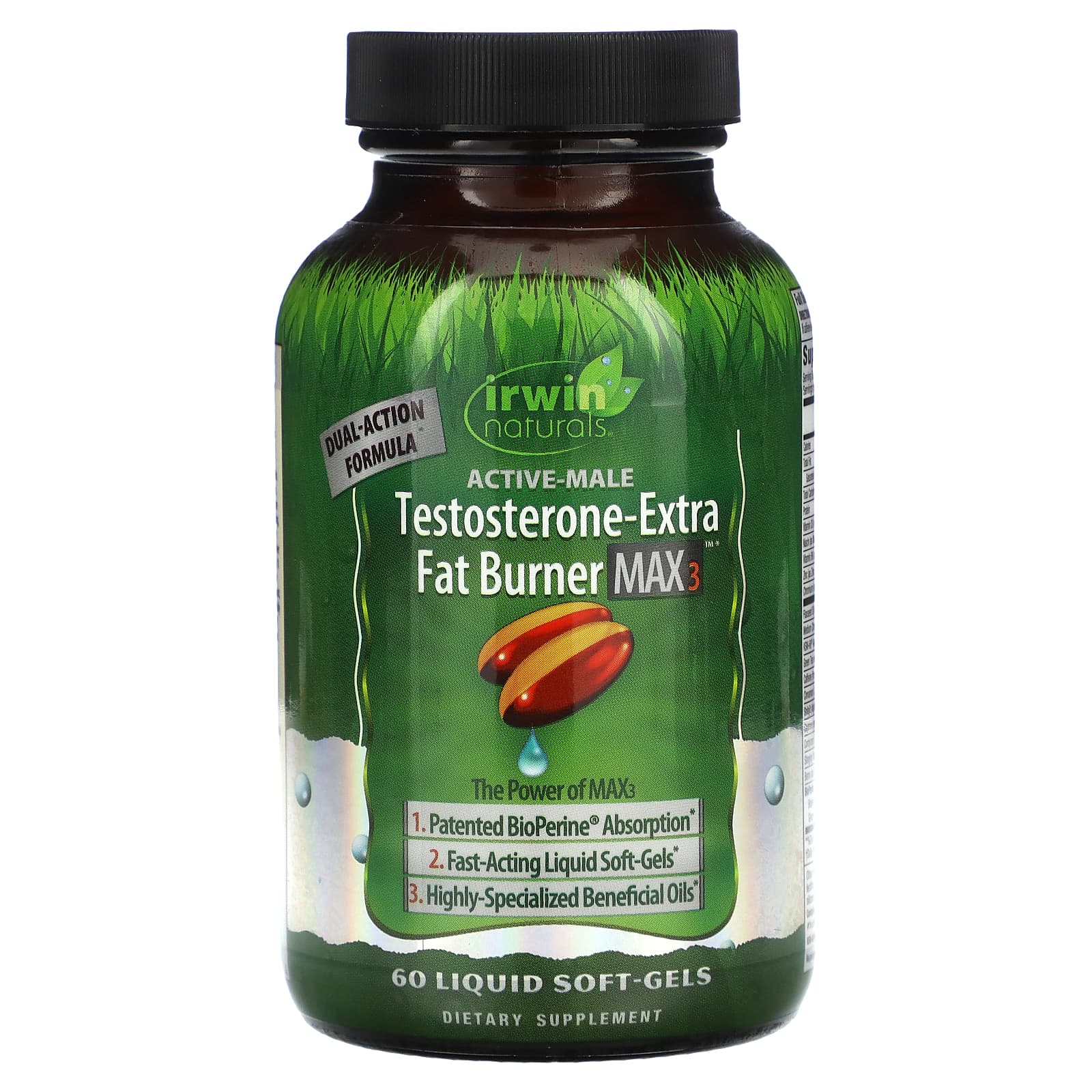 Irwin Naturals, ActiveMale, TestosteroneExtra Fat Burner MAX 3, 60 Liquid SoftGels