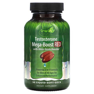 Irwin Naturals, Testostérone Mega-Boost Red, 56 capsules molles liquides