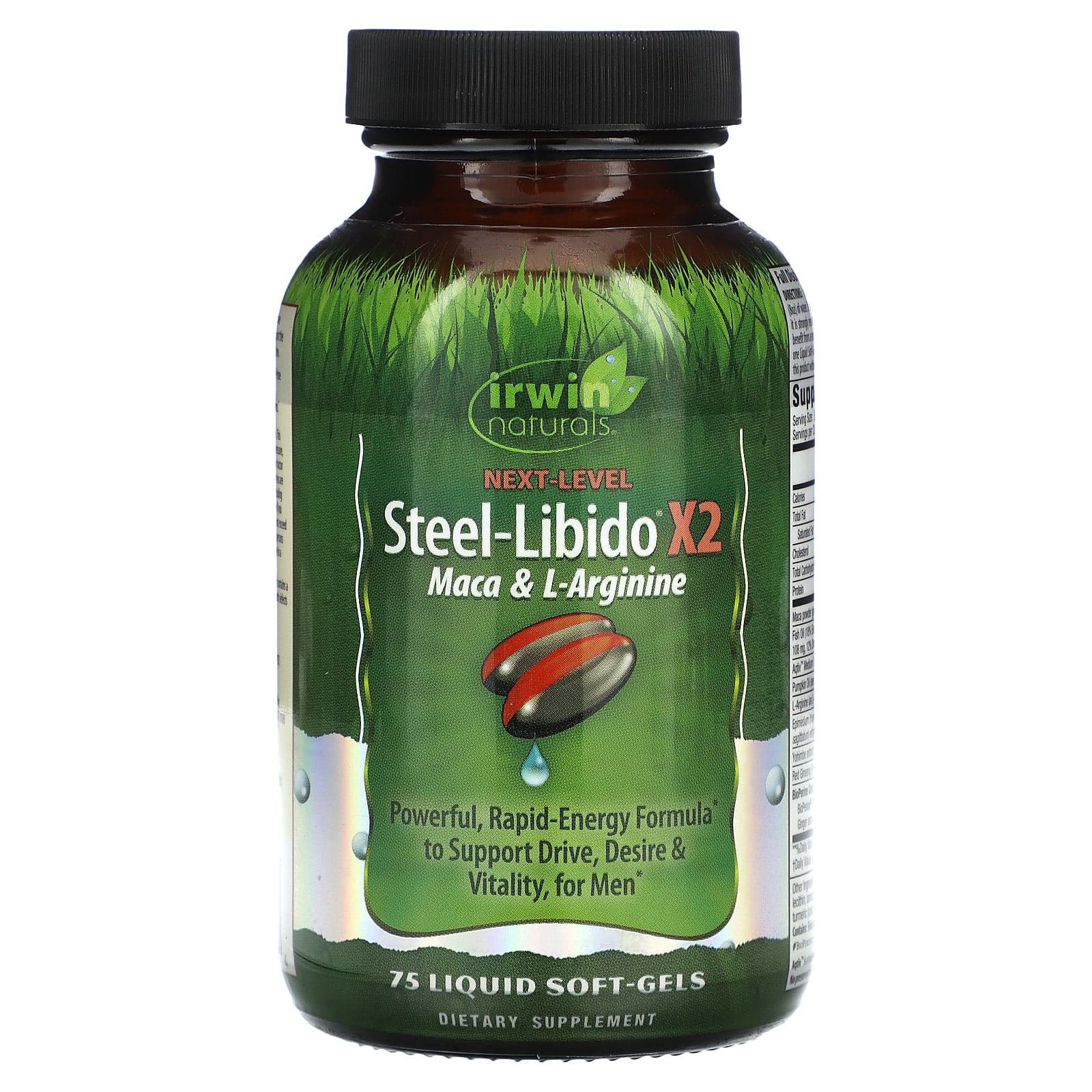 Irwin Naturals Steel Libido X2 Maca And L Arginine 75 Liquid Soft Gels 7215