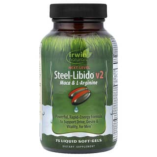 Irwin Naturals, Steel-Libido X2, Maca & L-Arginin, 75 Kapsul Gel Lunak Cair