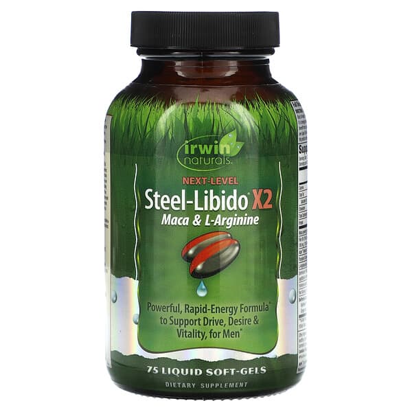 Irwin Naturals, SteelLibido X2, Maca & LArginine, 75 Liquid SoftGels