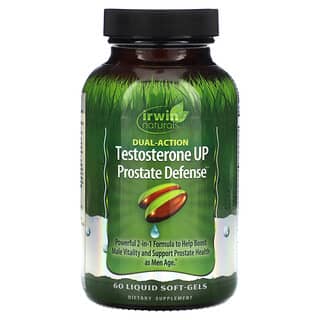 Irwin Naturals, Testostérone UP Défense de la prostate, Double action, 60 gels souples liquides