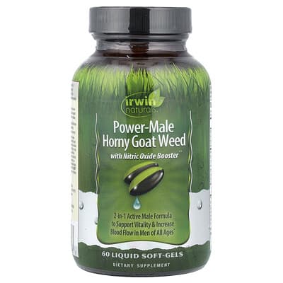 Irwin Naturals, Power-Male Horny Goat Weed, With Nitric Oxide Booster, 60 Liquid Soft-Gels