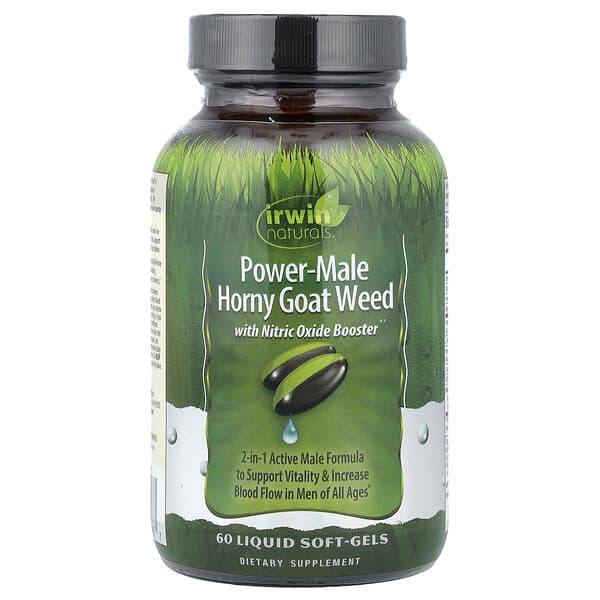 Irwin Naturals, Power-Male 음양곽, 산화질소 부스터 함유, 액상 소프트젤 60정