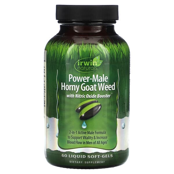 Irwin Naturals, Power-Male Horny Goat Weed，含一氧化氮促進劑，60 粒液體軟凝膠