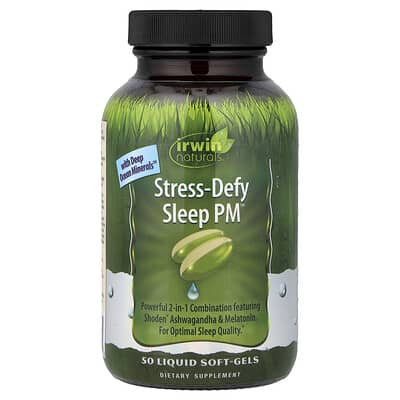Irwin Naturals, Stress-Defy Sleep PM™, 50 Liquid Softgels
