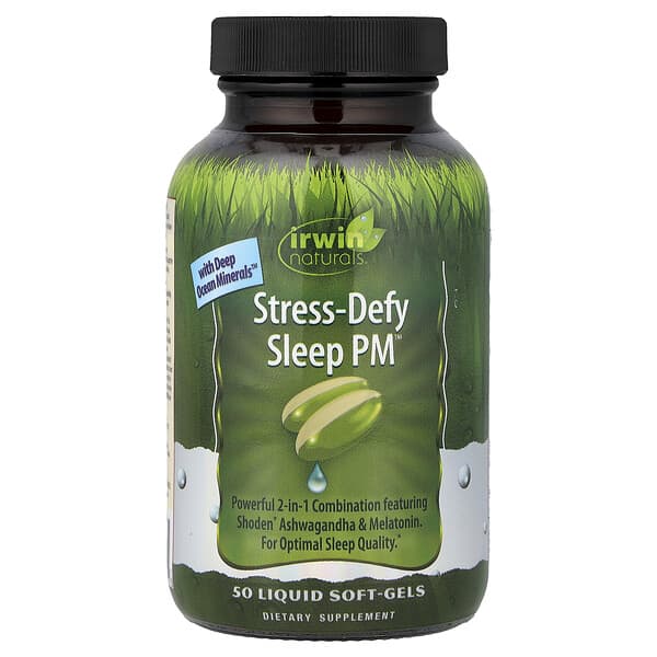 Irwin Naturals, Stress-Defy Sleep PM，50 粒液體軟膠囊