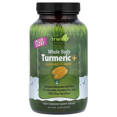Irwin Naturals, Whole Body Turmeric™ + Curcumin C3 Complex®, 120 Liquid Softgels